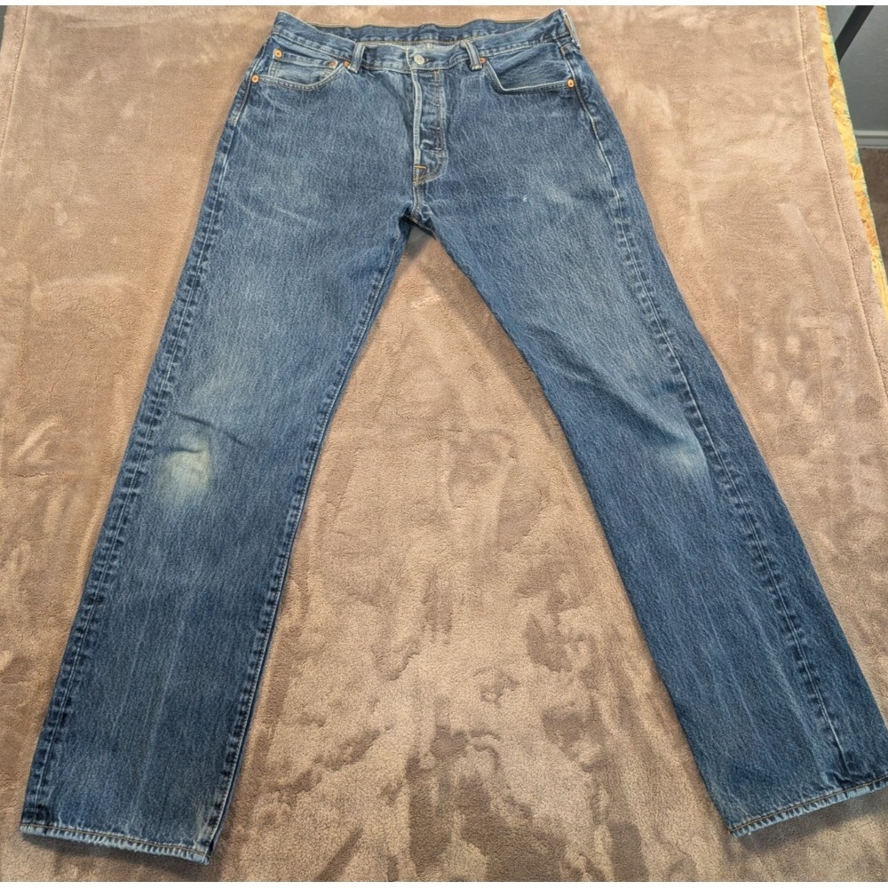 Levi's 501 Original Jeans Mens Size 36x34 Button Fly Straight Leg Faded